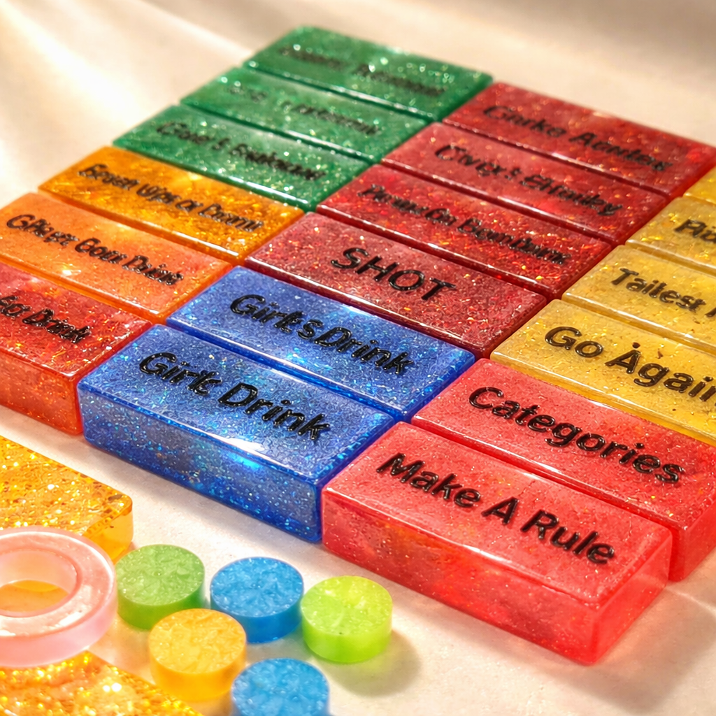 Epoxy resin adult party tower game, product photo on white background